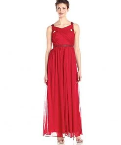 Adrianna Papell - Crisscross Bodice A-Line Jersey Gown 231M62320