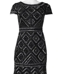Adrianna Papell - Embellished Bateau Neck Dress 41881410