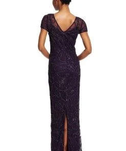 Adrianna Papell - Embellished Bateau Neckline Long Dress 91929590 Formal Gowns