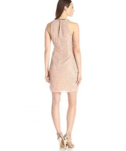 Cocktail Dresses Adrianna Papell - Embellished Halter Neck Dress 41918090