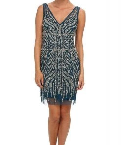 Adrianna Papell - Embellished Mesh Dress 41886540