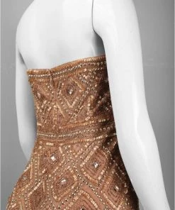 Adrianna Papell - Embellished Straight Across Neck Dress 41881470