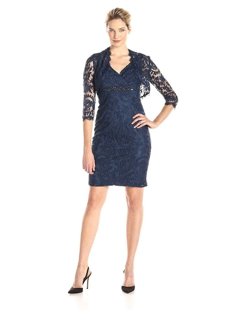 Adrianna Papell - Embellished V-Neck Sheath Dress 15253710 Cocktail Dresses 3 Adrianna Papell - Embellished V-Neck Sheath Dress 15253710 Cocktail Dresses