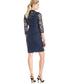Adrianna Papell - Embellished V-Neck Sheath Dress 15253710 Cocktail Dresses 7 Adrianna Papell - Embellished V-Neck Sheath Dress 15253710 Cocktail Dresses