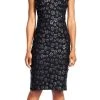Adrianna Papell - Floral Faux Leather Dress AP1E200023 Cocktail Dresses