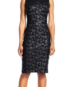 Adrianna Papell - Floral Faux Leather Dress AP1E200023 Cocktail Dresses