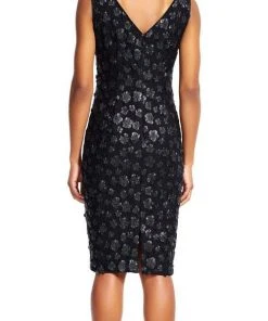 Adrianna Papell - Floral Faux Leather Dress AP1E200023 Cocktail Dresses