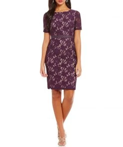 Adrianna Papell - Floral Lace Cocktail Dress AP1D100438