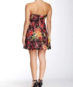 Adrianna Papell - Floral Print Lace Sleeveless Short Dress 41907160 Cocktail Dresses 7 Adrianna Papell - Floral Print Lace Sleeveless Short Dress 41907160 Cocktail Dresses