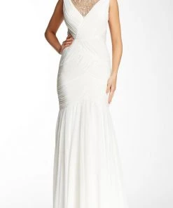 Adrianna Papell - Jersey Mesh Long Dress 91889300