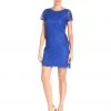 Adrianna Papell - Lace Bateau Neck Sheath Dress 13263430