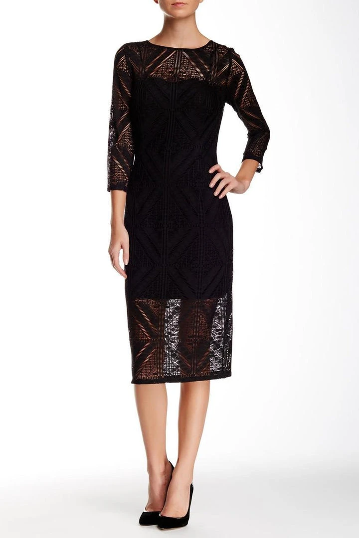 Adrianna Papell - Lace Cut Out Pattern Jewel Neck Dress 16260630 Cocktail Dresses 3 Adrianna Papell - Lace Cut Out Pattern Jewel Neck Dress 16260630 Cocktail Dresses