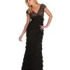 Adrianna Papell - Lace V-Neck Chiffon Dress 41837860 2 Adrianna Papell - Lace V-Neck Chiffon Dress 41837860