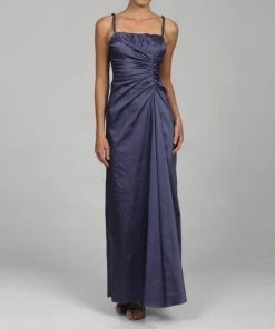 Formal Gowns Adrianna Papell - Long Satin Dress With Ruffle Neck Bolero 81848880