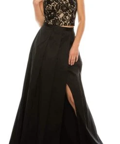 Adrianna Papell - MN2E200991 Two-Piece Halter Dress Formal Gowns