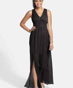 Adrianna Papell - Pleated Bodice Chiffon Dress 231M55220