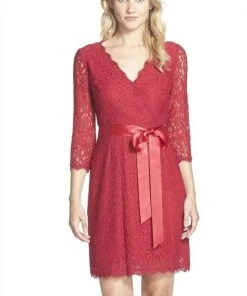 Cocktail Dresses Adrianna Papell - Quarter Length Sleeves Lace Short Dress 41910400