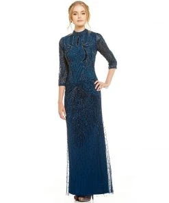 Formal Gowns Adrianna Papell - Quarter Length Sleeves Long Dress AP1E200282