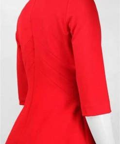 Cocktail Dresses Adrianna Papell - Quarter Length Sleeves Ponte A-Line Dress 15247232