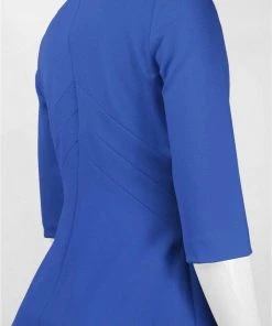 Cocktail Dresses Adrianna Papell - Quarter Length Sleeves Ponte A-Line Dress 15247232