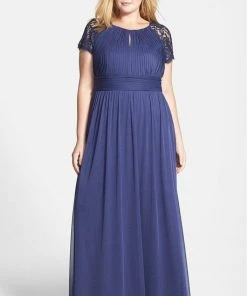 Adrianna Papell - Ruched Jewel Neck Dress 81898931 Formal Gowns