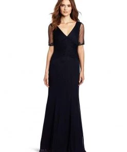 Formal Gowns Adrianna Papell - Ruched V-Neck Dress 81870060