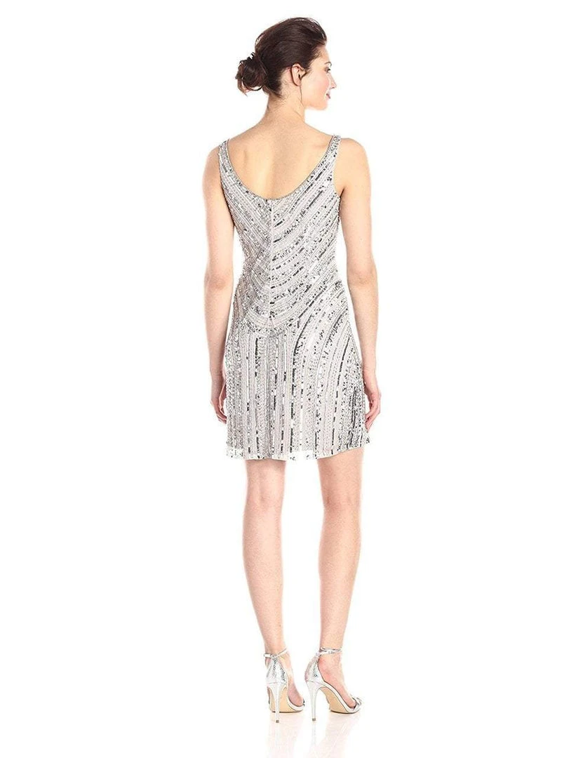 Adrianna Papell - Scoop Neck Sequined And Beaded Dress 41901090 Cocktail Dresses 4 Adrianna Papell - Scoop Neck Sequined And Beaded Dress 41901090 Cocktail Dresses