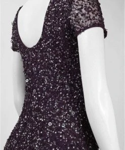Formal Gowns Adrianna Papell - Sequined Bateau Neck Sheath Dress 91874600