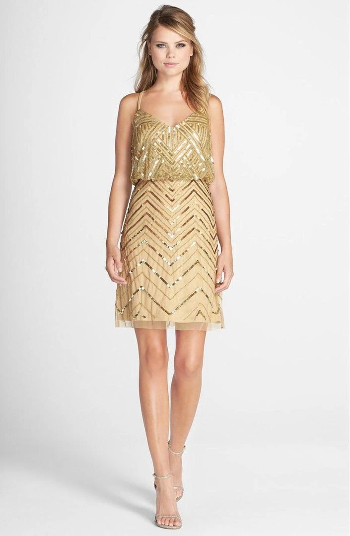 Adrianna Papell - Sequined Chevron Dress 41913670 3 Adrianna Papell - Sequined Chevron Dress 41913670