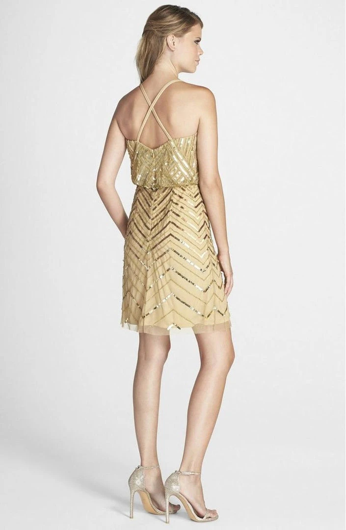 Adrianna Papell - Sequined Chevron Dress 41913670 4 Adrianna Papell - Sequined Chevron Dress 41913670