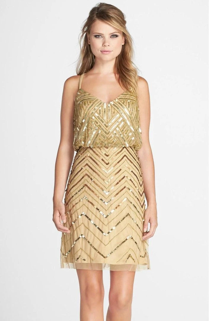 Adrianna Papell - Sequined Chevron Dress 41913670 5 Adrianna Papell - Sequined Chevron Dress 41913670