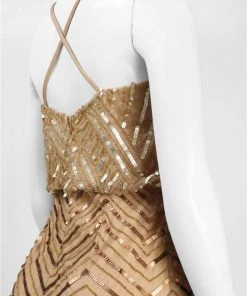 Adrianna Papell - Sequined Chevron Dress 41913670 9 Adrianna Papell - Sequined Chevron Dress 41913670