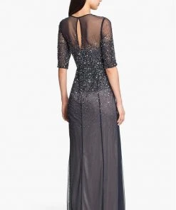 Formal Gowns Adrianna Papell - Sequined Jewel Neck Dress 91863332