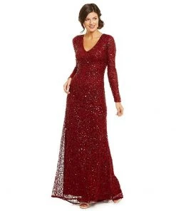Adrianna Papell - Sequined Long Dress 91915662