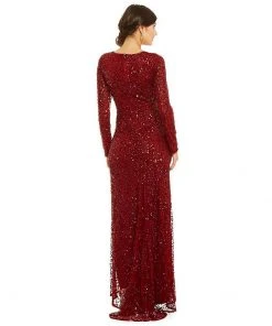 Adrianna Papell - Sequined Long Dress 91915662