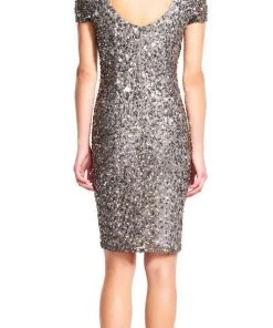 Adrianna Papell - Sequined Mesh Dress 41900220 Cocktail Dresses