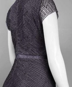 Formal Gowns Adrianna Papell - Sequined V Neck Long Dress 91885900