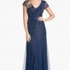 Formal Gowns Adrianna Papell - Sequined V Neck Long Dress 91885900