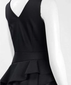 Formal Gowns Adrianna Papell - Sleeveless Layered Peplum Gown AP1E202233 - 1 Pc Black In Size 10 Available 11 Formal Gowns Adrianna Papell - Sleeveless Layered Peplum Gown AP1E202233 - 1 Pc Black In Size 10 Available