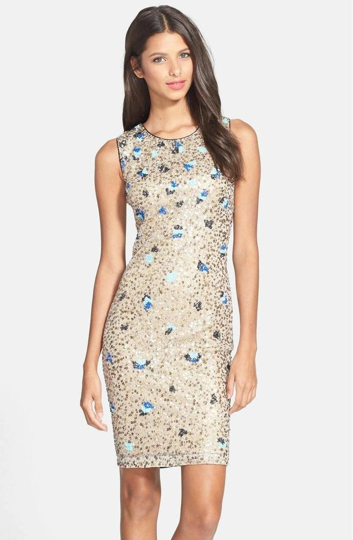 Adrianna Papell - Sleeveless Sequined Jewel Neck Dress 231M56940 Cocktail Dresses 4 Adrianna Papell - Sleeveless Sequined Jewel Neck Dress 231M56940 Cocktail Dresses