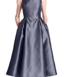 Cocktail Dresses Adrianna Papell - Sleeveless V-Back Tea Length Dress 41899070