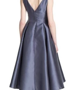 Cocktail Dresses Adrianna Papell - Sleeveless V-Back Tea Length Dress 41899070