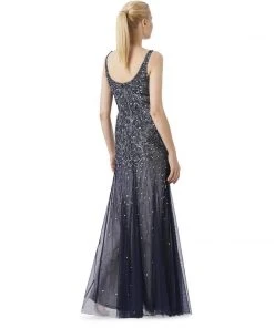 Adrianna Papell - Square Neck Sleeveless Sparkling Gown 91895430