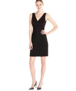 Cocktail Dresses Adrianna Papell - V-Neck Short Jersey Dress 15250560
