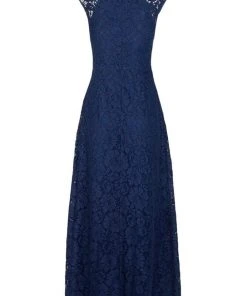 Aidan Mattox - 151A12840 Sheer Cap Sleeve Lace Godet A-Line Dress Formal Gowns