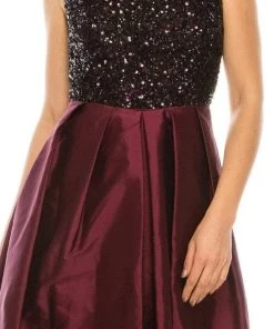 Formal Gowns Aidan Mattox - 54465580 Sequined Pleated A-Line Dress