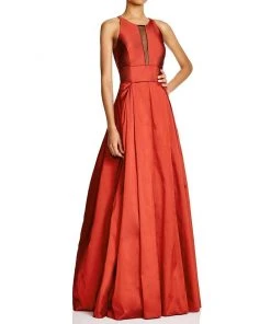 Aidan Mattox - 54467610 Sleeveless Illusion Taffeta Evening Gown