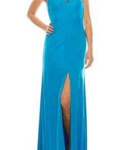 Aidan Mattox - 54470470 V Neck And Back Column Dress
