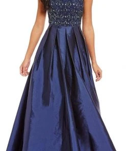 Aidan Mattox 54471390 Embellished Bateau Neckline A-Line Dress - 1 Pc Twilight In Size 6 Available Formal Gowns