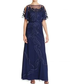 Aidan Mattox - 54471950 Embellished Illusion Bateau A-line Dress Formal Gowns